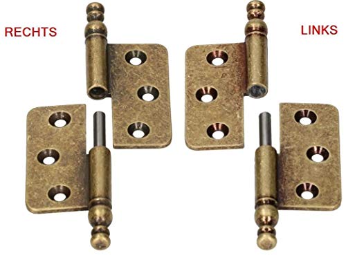 KOTARBAU Zierscharniere 45x45mm Möbelband Stilbänder Möbelscharnier Universal Rostabweisend Links Robust Praktisch Messing