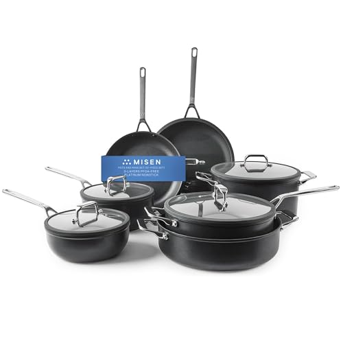 Misen Nonstick Pots and Pans Set - Nonstick Cookware Set - 12 Piece Complete Kitchen Cookware Set