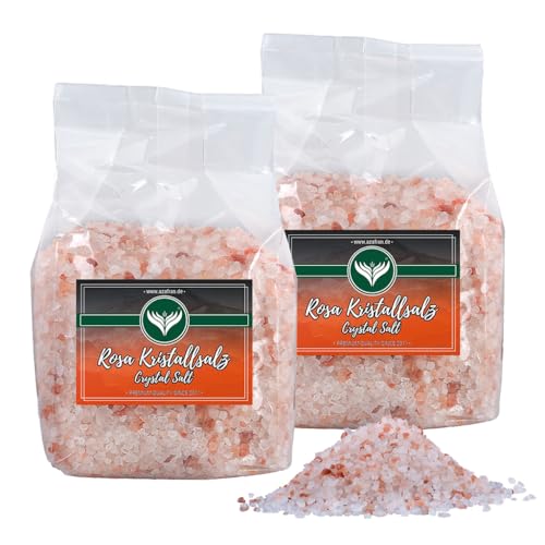 Azafran Rosa Kristallsalz (bekannt als Himalaya Salz) Steinsalz grob 2-5mm 2kg