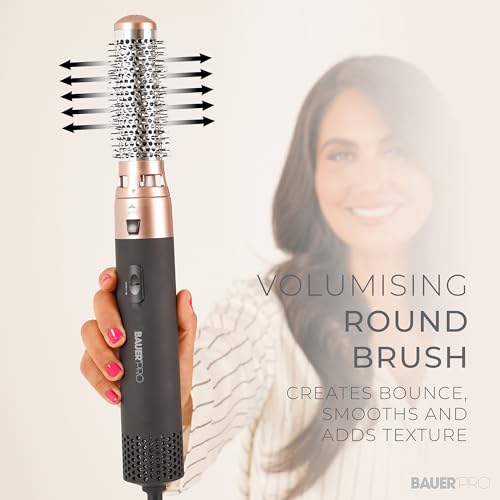 Bauer Professional 5-in-1 Hot Air Styler/Hair Dryer Brush to Curl, Straighten, Volumise, Smooth & Dry / 3 Heat Settings/Multi-Functional Hair Styling Tool 38879 - Image 4