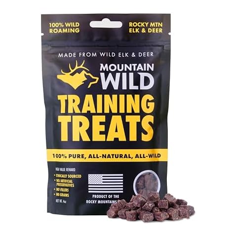 MOUNTAIN WILD Training Treat Nibs for Dogs, Elk & Deer Protein, Rewards for Effective Dog Training, All Natural, No Fillers, No Artificial Preservatives, Dog Training Treats (4 Ounce, 1, Count) Cover