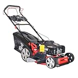 Electric Start Loncin Powered 46cm Self Propelled Petrol Lawn Mower 2.9kw, 62 Litre Collection Bag, Grass Collection and Mulching