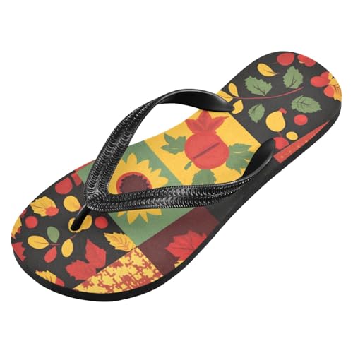 Mens Flip Flops Autumn Leaves ThankgivingSandal Flip Flops for Women Summer Beach Slipper 214B8184