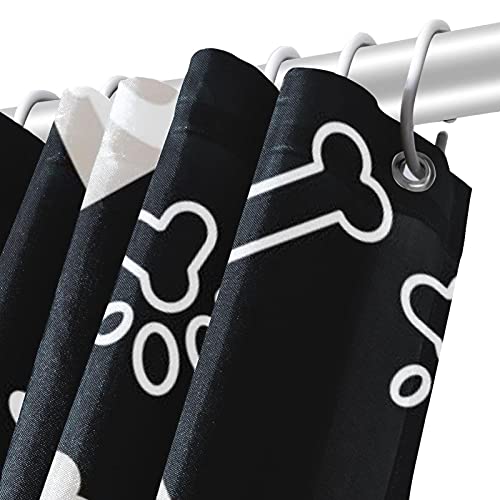 Rideau de douche imperméable anti-éclaboussures imprimé pattes de chat - 6
