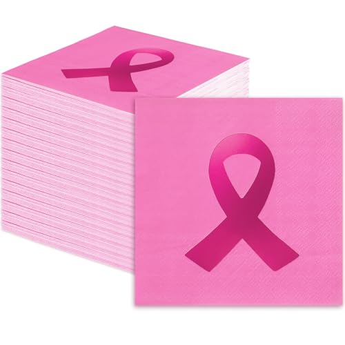 Servilletas de papel de aluminio para eventos de caridad y concienciación sobre el cáncer de mama