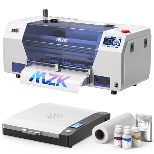 MZK A3 Plus XP600 DTF Printer,Built-in Automatic Timed Cleaning and White Circulation,Doubled Printing Speed Compared to L1800 and L805,5 Inch LED Multi-Function Fouch Screen,Gift Ink 2 Year