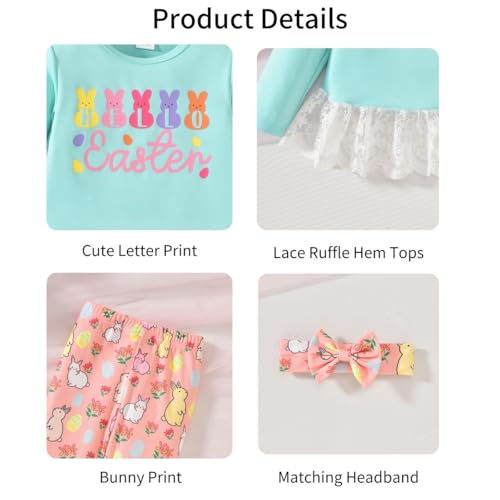 Image of HIHA Toddler Little Girls St.Patrick's Day Outfit Love Letter Print Dress Tops Pants Set