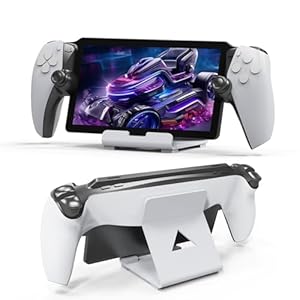 GMUJIAO Stand Base voor Sony PlayStation Portal,Aluminiumlegering Playstand,Desktop Standhouder Geschikt voor de meeste Tabletten, Anti-Slip Siliconen Pad-Wit