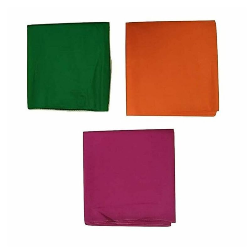 Pure Cotton Unstitched Fabric 2.2 Meters for Women's Saree Skirts, Petticoats, Pyjamas, Salwar, Pack of 3 (Orange, Green, Rani Pink)-image-24