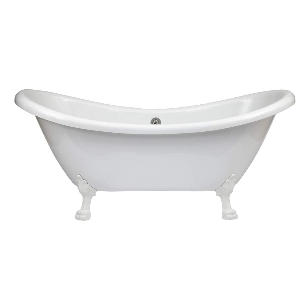Milano White Legend 1750Mm X 730Mm Double Ended Freestanding Slipper Bath Claw Feet