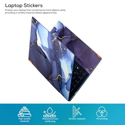 Image of Marbel D10 Top+Wrist Pad Vinyl Laptop Skin /Sticker /Cover for 15 to 15.6 Inches Laptops Laminated-Removable-HD Quality Compatible for Hp-Dell-Sony-Lenovo-Asus etc.(15x10 Inches)