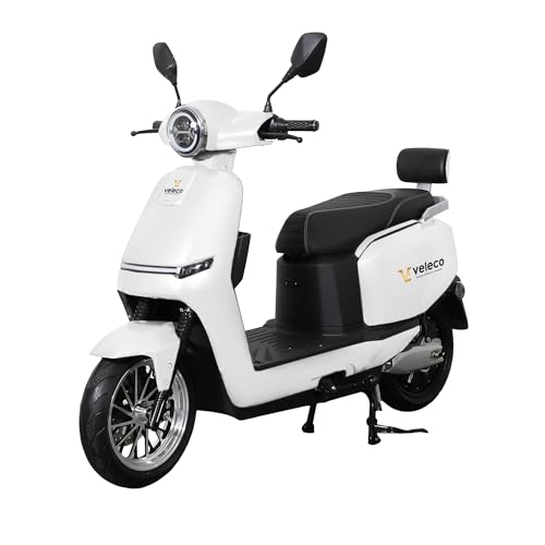VELECO Sparky: ciclomotor eléctrico para Adultos de 2 Ruedas y diseño Moderno con batería de Iones de Litio (Blanco)