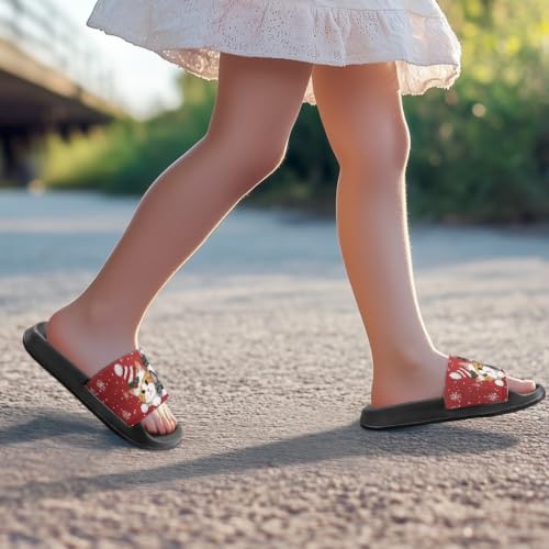 Image of Unisex Slides for Girls Boys Comfortable Slippers Slides Non-slip Shower Shoes House Fashion Thick for Indoor & Outdoor Gifts