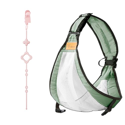 Baby Carrier - Portatili regolabile Marsupio Neonato Multifunzione Comodo Tragegurt Fascia Porta Bebe con Cinghie Giocattolo regolabile in Silicone per Bambini Neonati (Verde)