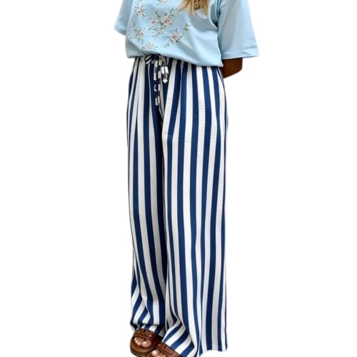 Pantalon palazzo rayé idéal pour flâner à la plage cet été