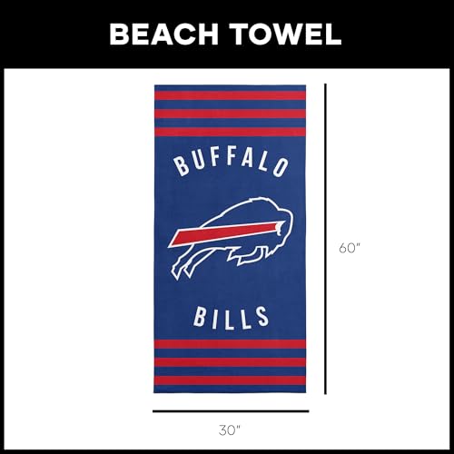 Image of Northwest NFL Buffalo Bills Unisex-Adult Beach Towel, 30 inch x 60 inch, Stripes