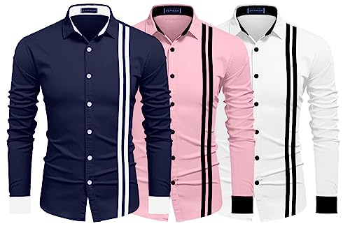 Image of Zombom Men's Striped Regular Fit Shirt