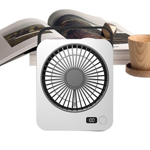 Ventilador De Escritorio - Ventilador Portátil para Escritorio,5 Velocidades 1200mAh Enfriador Portátil Para Hogar Dormitorio Playa Camping Viajes Senderismo Hombres Mujeres