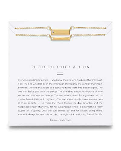 Bryan Anthonys Through Thick & Thin Necklace Set for Women - 2 Piece Inspirational Pendant with 14k Gold Plated Finish Over Brass Meaningful Sentimental Jewelry Nickel-Free Everyday Necklace Gift