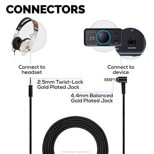 Cable de audio balanceado BRAINWAVZ 1.5 m para Sennheiser miniatura 5