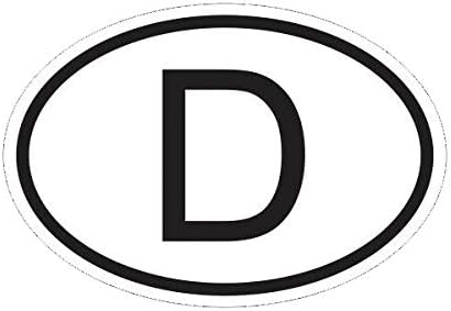 EW Designs D Germany Country Code Oval Sticker Decal Vinyl German Euro Bumper Sticker Vinyl Sticker Car Truck Decal 5"