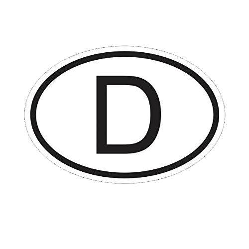 Ew Designs D Germany Country Code Oval Sticker Decal Vinyl German Euro Bumper Sticker Vinyl Sticker Car Truck Decal 5" #TOP11
