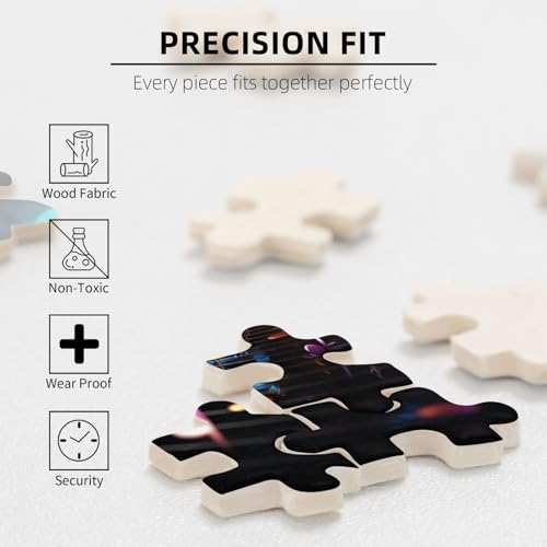 500 Piece Puzzles for Adults Personalized Wooden Puzzles Colorful Music Notes Jigsaw Puzzles Gift Custom Puzzle from Photos Challenging Puzzles for Family Wedding Christmas Birthday Gifts 20.4 x 15 in - Image 3