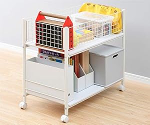 山善(YAMAZEN) 押入れ (クローゼット) 収納ラック 幅37.5×奥行77×高さ64.5cm ストッパー付き キャスター 棚板着脱可能 組立品 ホワイト OSR-7538WH/WH