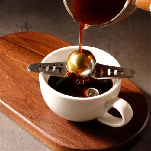 ZYNCUE Bolas de hielo de café de acero inoxidable para piedras de enfriamiento de whisky expreso de 25,5 mm con soporte, cubos de refrigeración reutilizables sin dilución