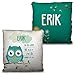 LolaPix Coussin pour Bebe. Données de Naissance Nom/Date. Cadeau Unique, Original et Exclusif. Différentes Tailles à Choisir. Remplissage Inclus. Chouette