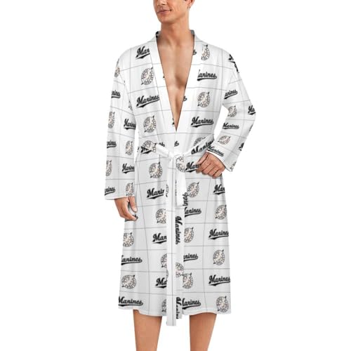 [DXYC] 千葉ロッテマリーンズ バスローブ ふわふわ 速乾 メンズ 吸水 湯冷め防止 ガウン ナイトガウン なめらか 保湿 保温 静電気防止 男女兼用 ロング 腰ベルト付きのサムネイル