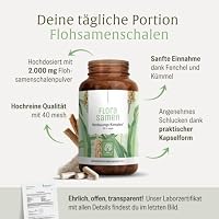 NATURTREU® Flohsamenschalen Kapseln hochdosiert - 360 Kapseln vegan – Ansicht 2