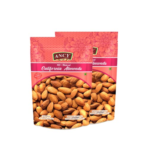Image of Ancy Almonds 500 Grams (250 Grams X 2) - Raw, Whole And Delicious |Crunchy Texture without Sugar and Salt | Ideal for Snacking, Baking, Smoothies & Meal also for Healthy Lifestyle