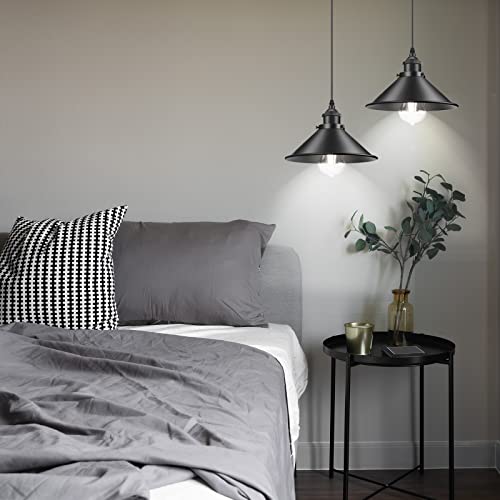 Licperron Industrial Pendant Light E26 E27 Base, Vintage Black Hanging Light Fixtures, Retro Bar Adjustable Pendant Lighting Fixtures For Kitchen Living Room, 3 Pack #TOP5