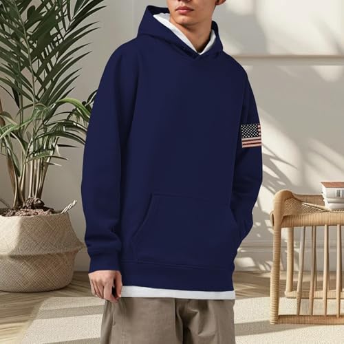 Sudadera c&oacute;moda y transpirable de hombre con forro interior suave azul oscuro 2