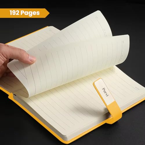 Image of Giftana Personalized Notebook Diary with Pen Gift Set for Men and Women, 2 in 1 Customized Office Diaries A5 Size Notebook, Diwali Gifts, Personalised New Year Corporate Gifts for Employees (Yellow)