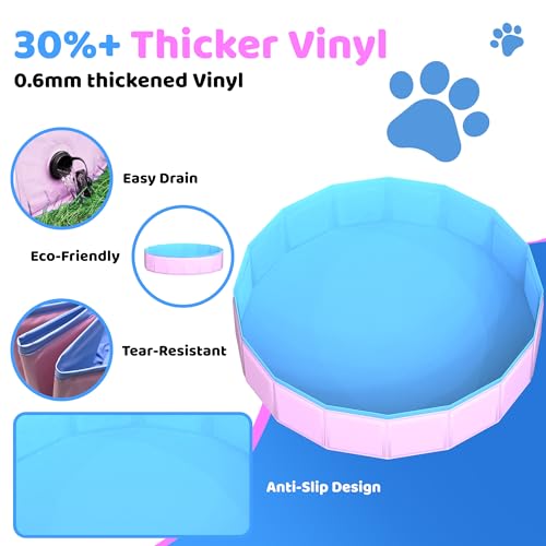 CACSPS Foldable Dog Pet Bath Pool-71 Pink - Image 5