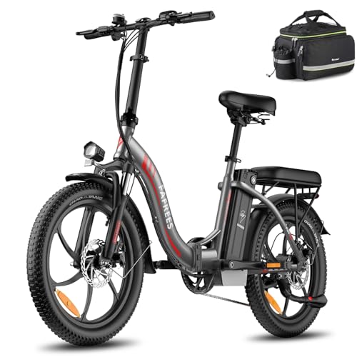 Fafrees [Oficial] F20 Bicicleta eléctrica Plegable, 250W/18Ah/648Wh Bicicleta eléctrica Urbana, 20 Pulgadas Fatbike, 7 velocidades Ebike, Alcance 90km (Gris)