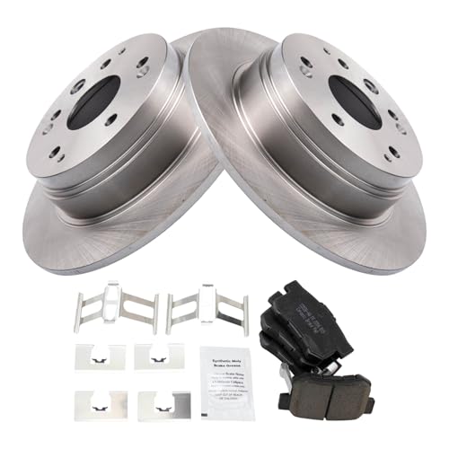 Image of TRQ Rear Ceramic Brake Pad and Rotor Set Compatible with 2001-2003 Acura CL