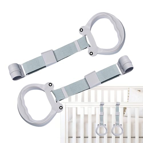 - Juego de 2 anillos colgantes para parque infantil | Mango ajustable para ejercicios de marcha y desarrollo de habilidades motoras | Juguetes seguros de pie para bebés