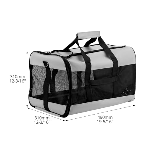 QWORK® Transporttasche mit Optimalem Luftstrom für Katze und Hund bis 10kg - 48x30x30 cm - Haustier-Tragetasche Tragbare und Waschbar