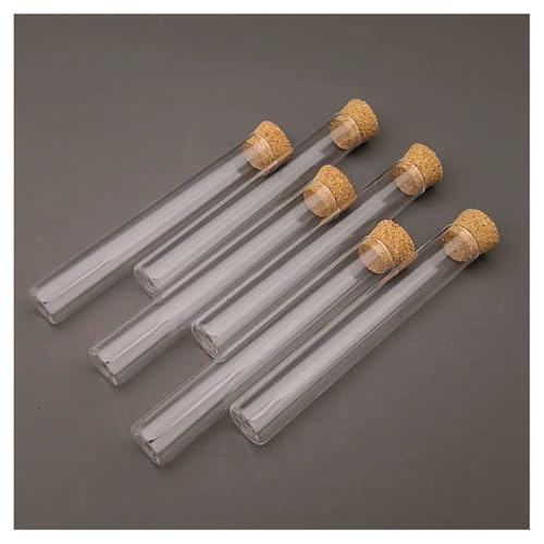 Tube à essai en verre transparent 15x100mm avec bouchon en liège naturel pour laboratoire Lot de 50