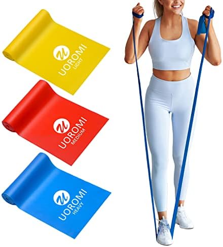 Resistance Bands Set, Non-Latex Elastic Bands for Physical Therapy, Yoga, Pilates, Rehab and Home Workout, Exercise Bands with Different Strengths, Workout Bands for Women (4.9ft/150cm)