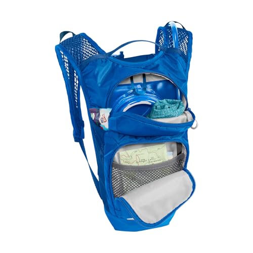 Image of CamelBak Mini M.U.L.E. Kids Hydration Backpack, Lightweight Trail and Bike Pack with 50oz Reservoir, Blue