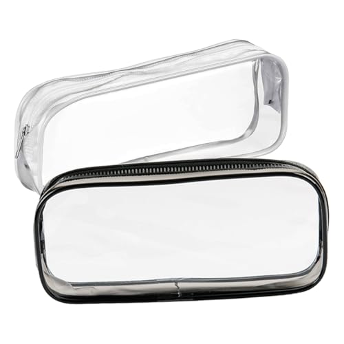2Pcs Clear Toiletry Bags for Traveling - Black and White Set | Convenient Clear Travel Bags for Toiletries, Makeup, and More
