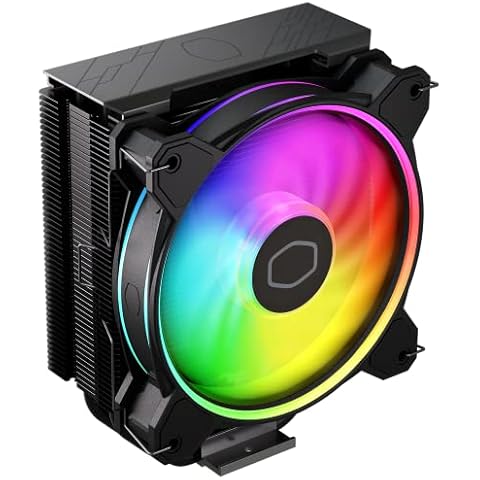 Cooler Master Hyper 212 Halo Black CPU Air Cooler, 120 Halo² PWM Fan, Dual Loop ARGB, Aluminum Top Cover, 4 Copper Heat Pipes, 154mm Tall, AMD Ryzen AM5|AM4, Intel LGA 1851|1700|1200 Brackets Cover