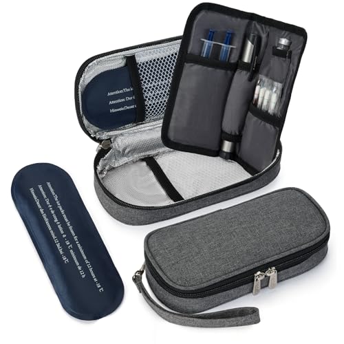 ALLCAMP Insulin Cooler Travel Case TSA Approved with Elastic Loops and Dividers
