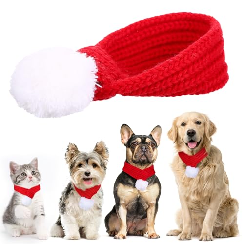Naler Hunde Weihnachten Schal Weihnachtskostüm Hundekleidung Haustier Weihnachtsschal Weihnachts-Schal Rot Hundekostüm Mittelgroße M