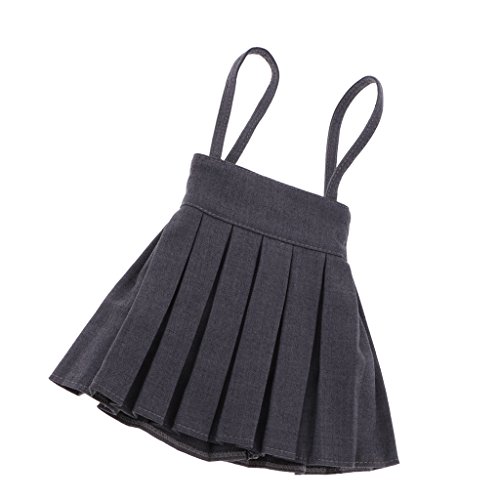 MonkeyJack 1/3 BJD Shoulder Strap Pleated Dress Mini Skirt for SD DD DOA LUTS Dolls Dress Up ACCS Smoky Grey