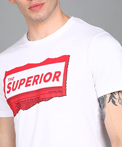 Image of Urbano Fashion Men's Graphic Printed Round Neck Half Sleeve Slim Fit Cotton T-Shirt